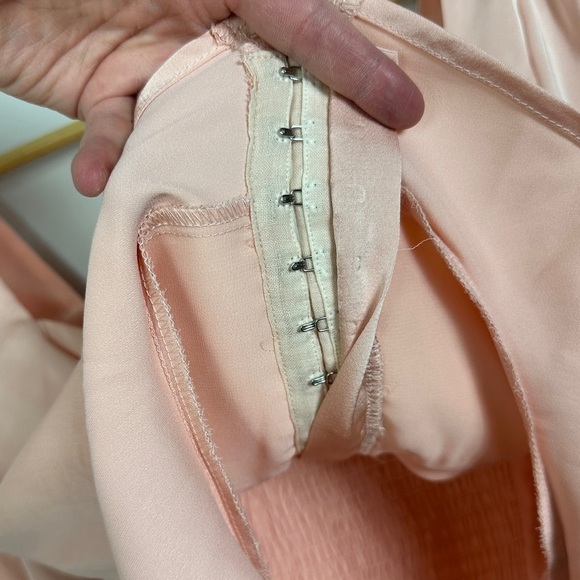 NEW ASTR Corset Peplum Top Blouse‎ Size Small Long Sleeves Romantic Baby Pink S - Picture 10 of 14